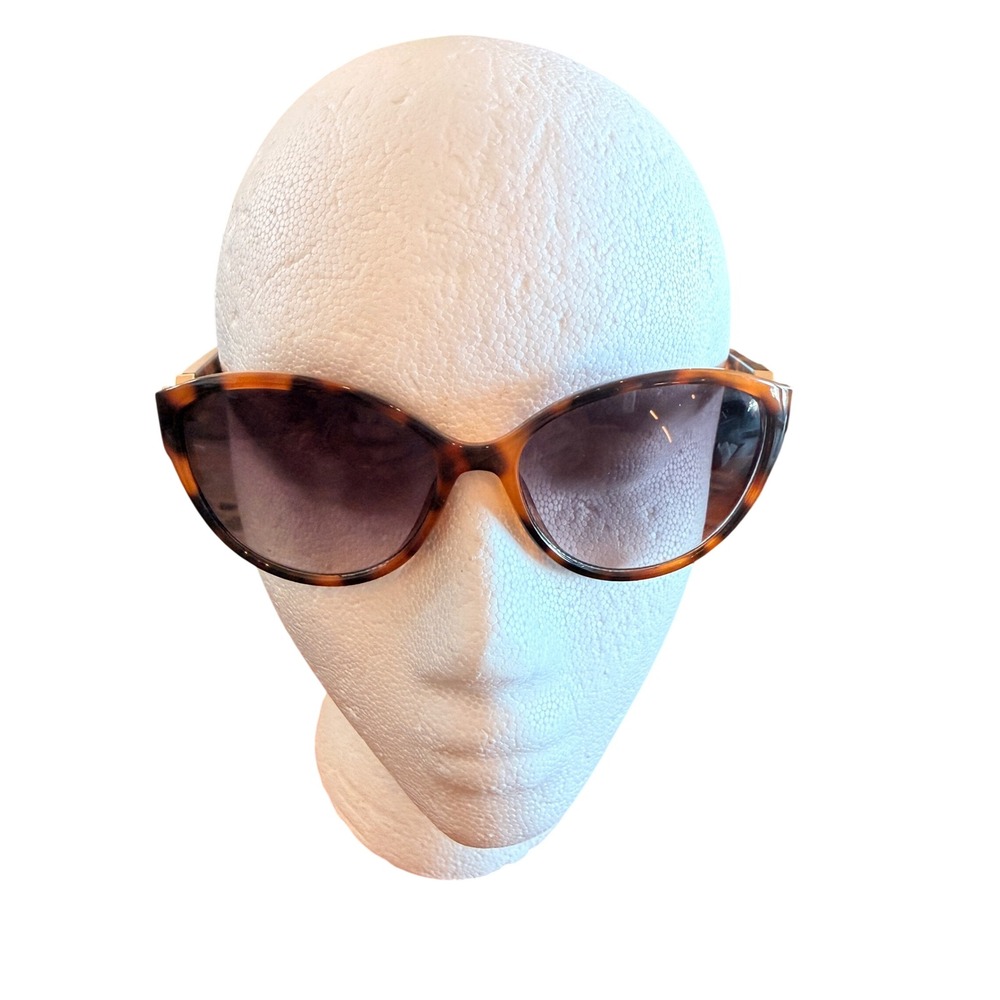 Nine West Tortoise‎ Cat Eye Sunglasses Gold Crystal Accent Brown Gradient Lenses